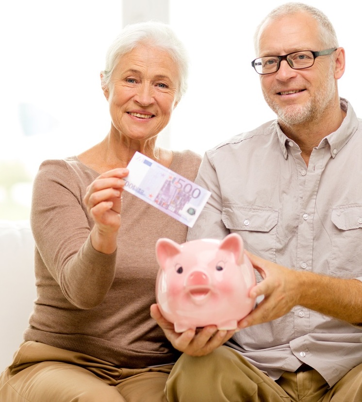 Couple and Piggy Bank