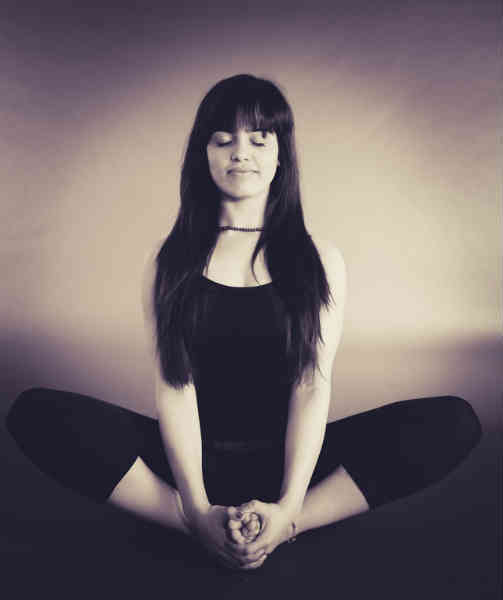 beautiful woman meditating