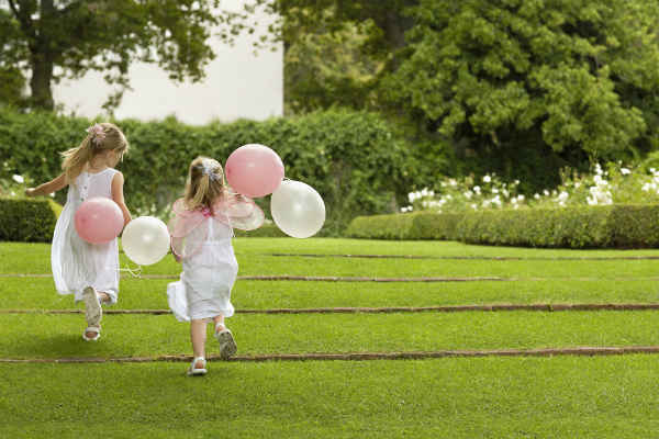 girls playing carefree