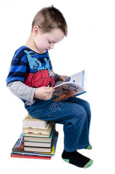 boy reading a book