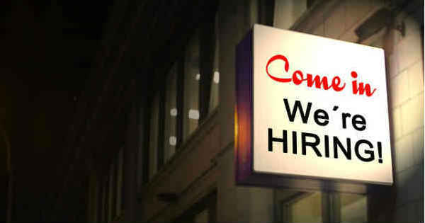 come in we're hiring sign