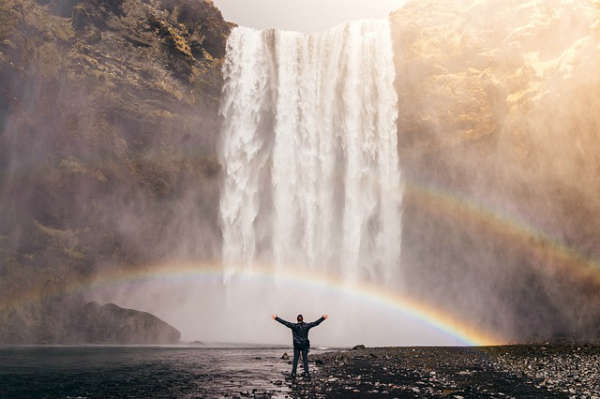 man standing powerfully