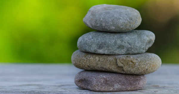 rocks on a garden table