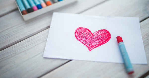 beautiful heart drawn on a paper