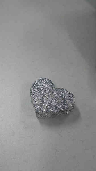 a heart shaped out of foil