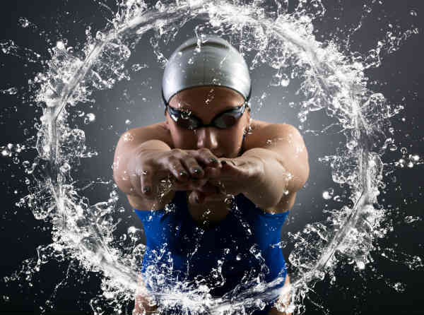 person jumping in water