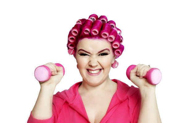 lady exercising with small weights