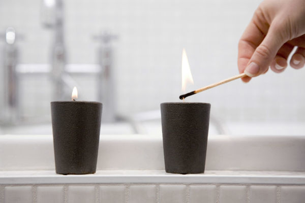 burning a scented candle