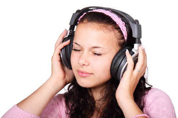 woman listening to music