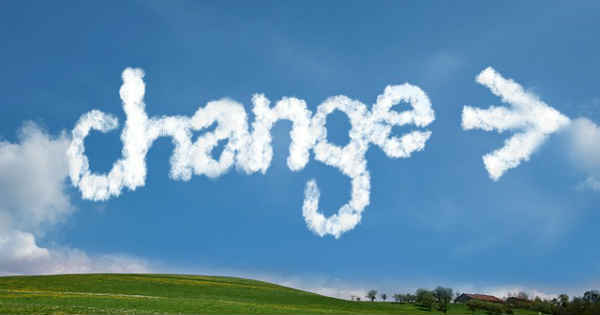 word change written on sky