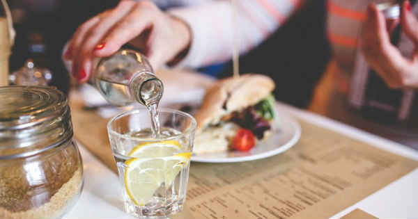 lunch with lemon water