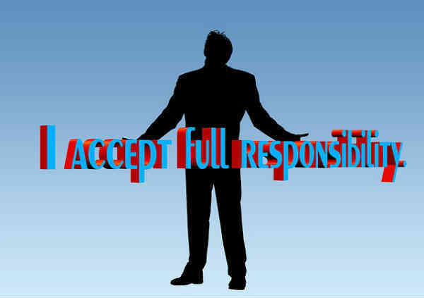 man accepting responsibility