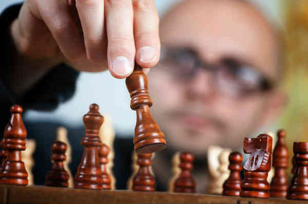 man playing chess