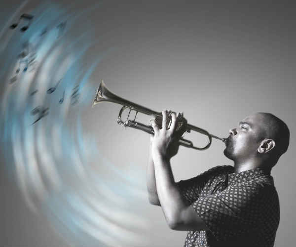 man playing a trumpet