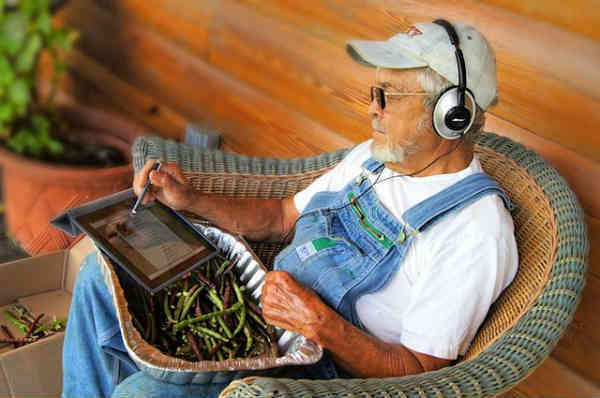 man sitting down reconnecting