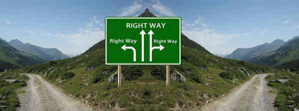 all signs topint to 'the right way'