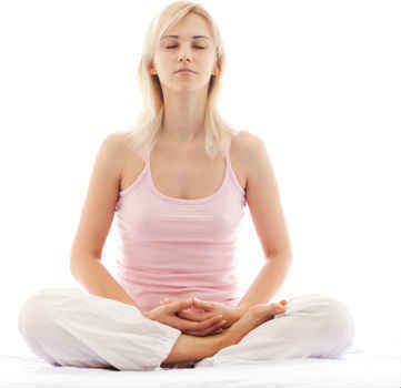 woman meditating peacefully
