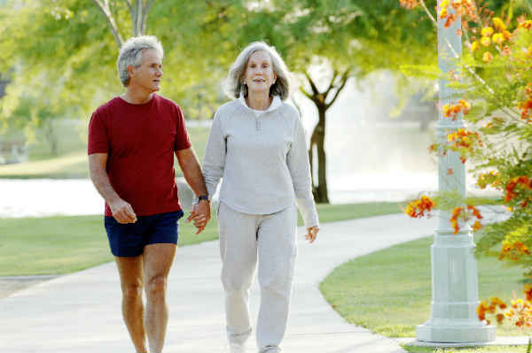 old couple taking a walk