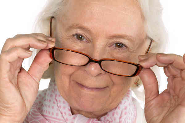 old lady with glasses