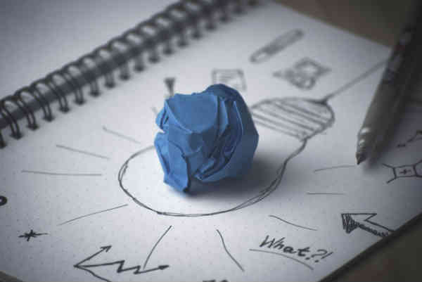 light bulb on paper