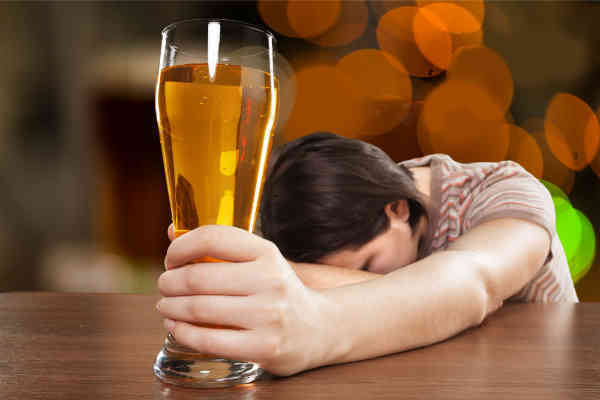 lady passed out from beer