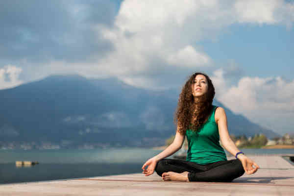 woman enjoying meditation