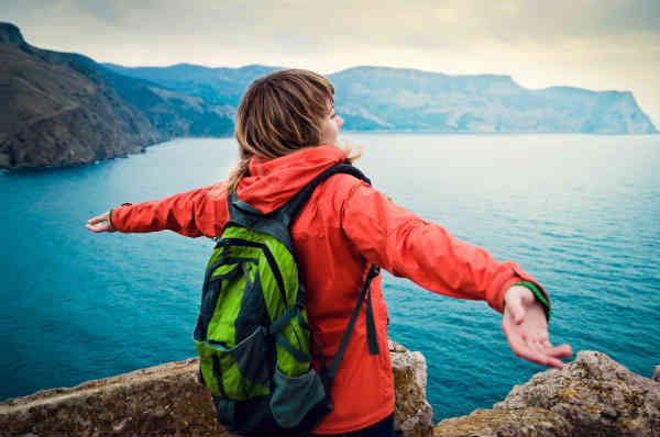 man enjoying nature