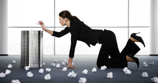 woman taking responsibility for her own mess