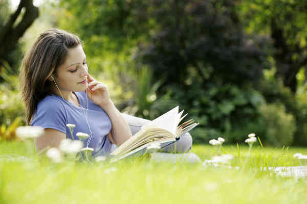 woman relaxing in nature